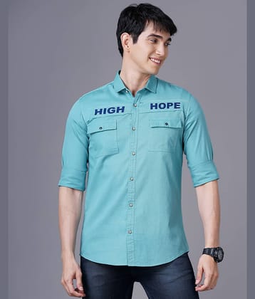 K-LARA - Silver 100% Cotton Slim Fit Men's Casual Shirt ( Pack of 1 )