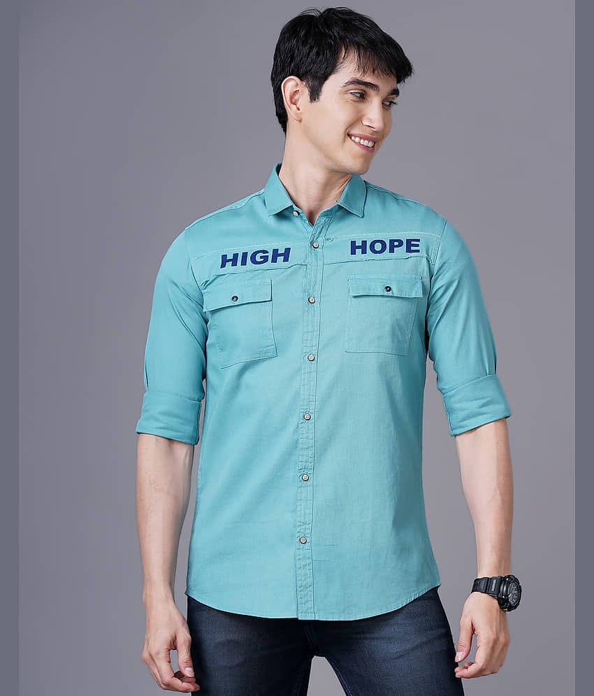 K-LARA - Silver 100% Cotton Slim Fit Men's Casual Shirt ( Pack of 1 )