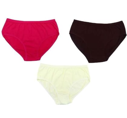FAIRO STORE Women's Cotton XL Size 95 cm Panties, Solid Hipster, Multicolor, Pack of 3