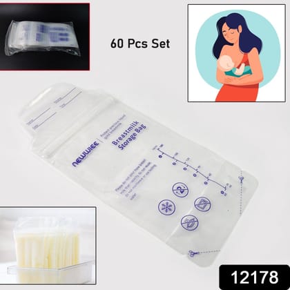 Breastmilk Storage Bags, Double Zipper Seal (60 Pcs Set)