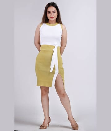 FEVERFEW Women Cotton Colorblock Side Slit Dress ( Lavender )