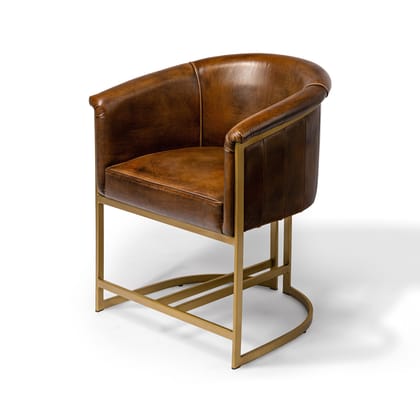 Rayal Barrel Chair Tan-Tan