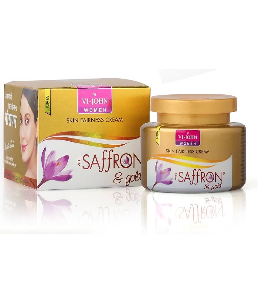 VI-JOHN Saffron Gold Skin Fairness & Brightening Cream Enriched With Vitamin E 50g (200g) Pack of 4