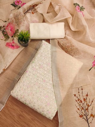 Modal Silk Embroidery work Salwar Material (Unstitched)-2