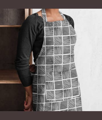 Oasis Hometex Cotton Blend Checks Kitchen Apron with 1 Center Pocket ( Pack of 1 )