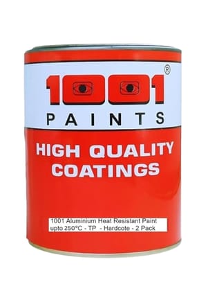 1001 Aluminium Heat Resistant Paint upto 250�C - TP - Hardcote - 2 Pack- Force Dry I For Protection of high-temperature boilers, heat exchangers, refineries, equipment in power plants, HVAC systems etc. (4 Liters)