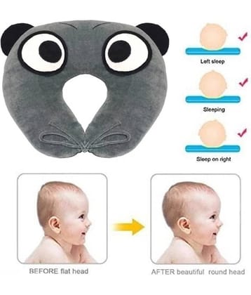 JUZZII Single Grey Velvet Kids Fibre Filled Pillow