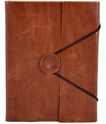 soft leather diary with button Regular Diary UNRULED 200 Pages (Brown)