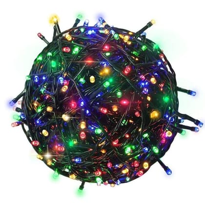 LED String Serial Light 35 Meter with 8 Modes Changing Controller Waterproof Flexible Copper Lights for Home Diwali Christmas Multicolor