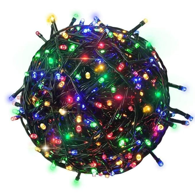 LED String Serial Light 35 Meter with 8 Modes Changing Controller Waterproof Flexible Copper Lights for Home Diwali Christmas Multicolor