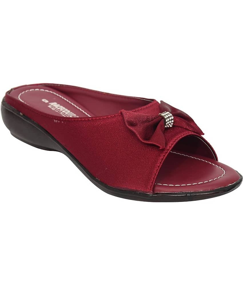 Racecourse - Maroon Women's Slip On Heels