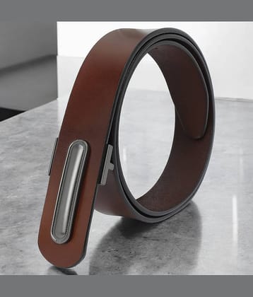 SUNSHOPPING - Brown 100% Leather Men's Formal Belt ( Pack of 1 )