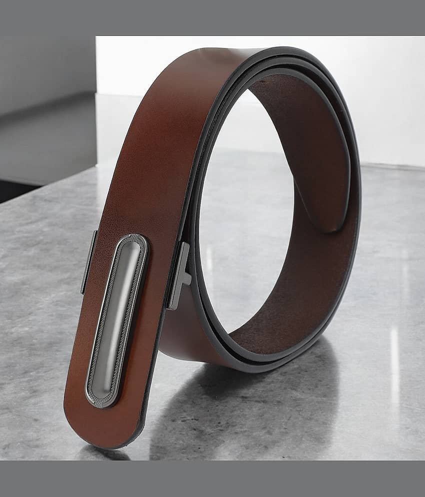 SUNSHOPPING - Brown 100% Leather Men's Formal Belt ( Pack of 1 )