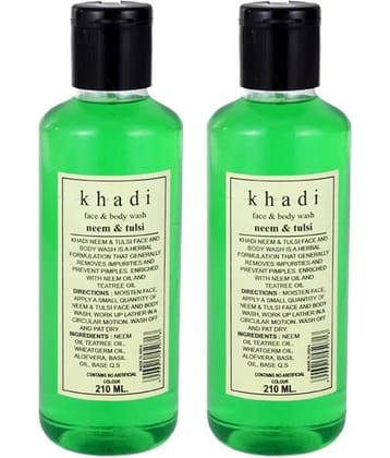 Khadi Neem & Tulsi Body & Face  Wash  (Twin Pack) 210Ml