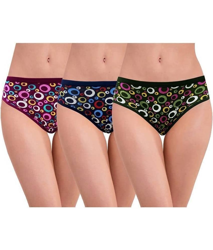 RC. ROYAL CLASS Pack of 3 Cotton Women's Hipsters ( Multi Color )