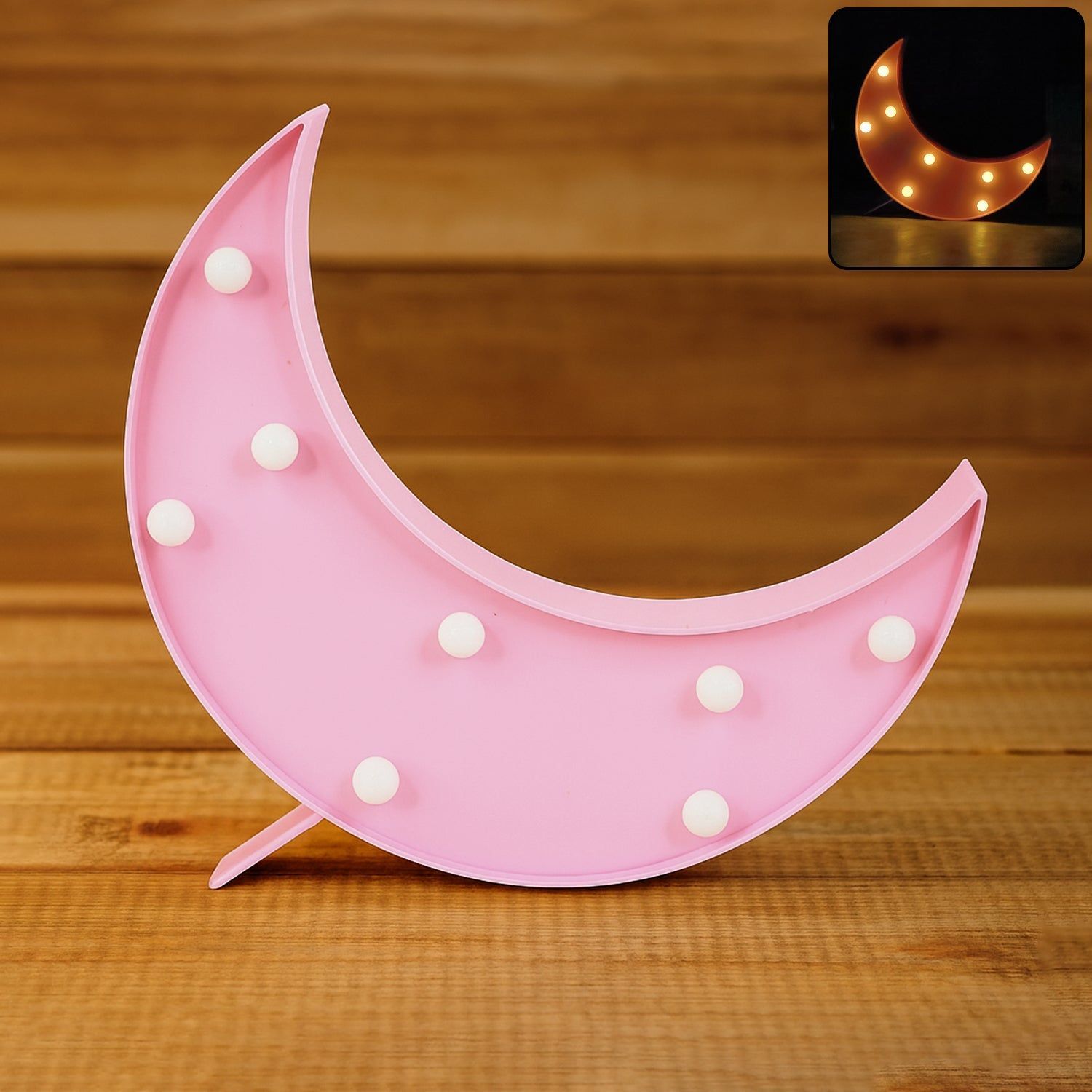 Moon Shaped LED Decorative Night Light (1 Pc)_assorted colour