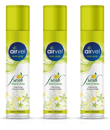 Airvel Lemon Fragrance Room Spray Air Freshener for Home, Bathroom and Car 217ml ( Pack of 3 )