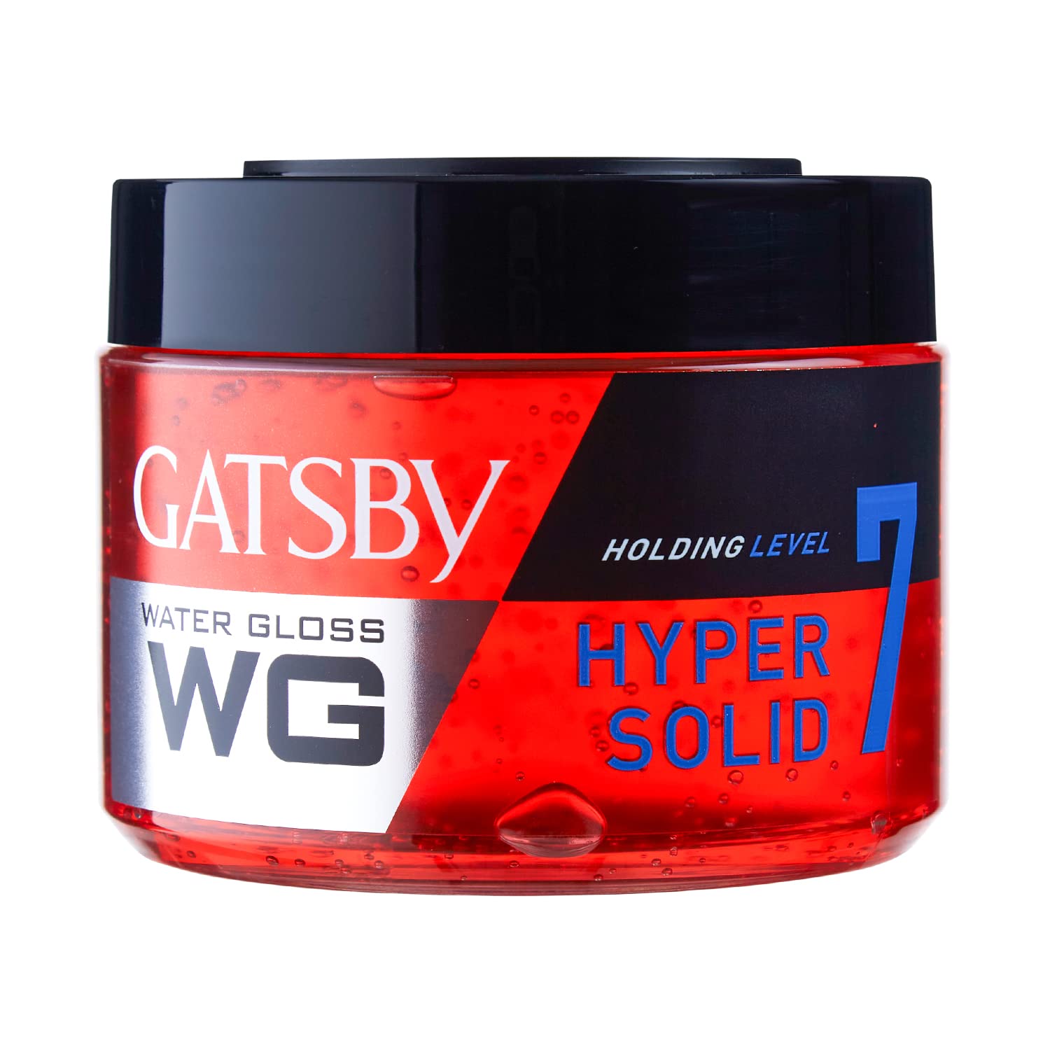 Gatsby Water Gloss - Hyper Solid, Wet Look Hair Gel, Shine Effect, Long Lasting Hold, Non Sticky, Easy Wash Off, Holding Level 7, 300 G