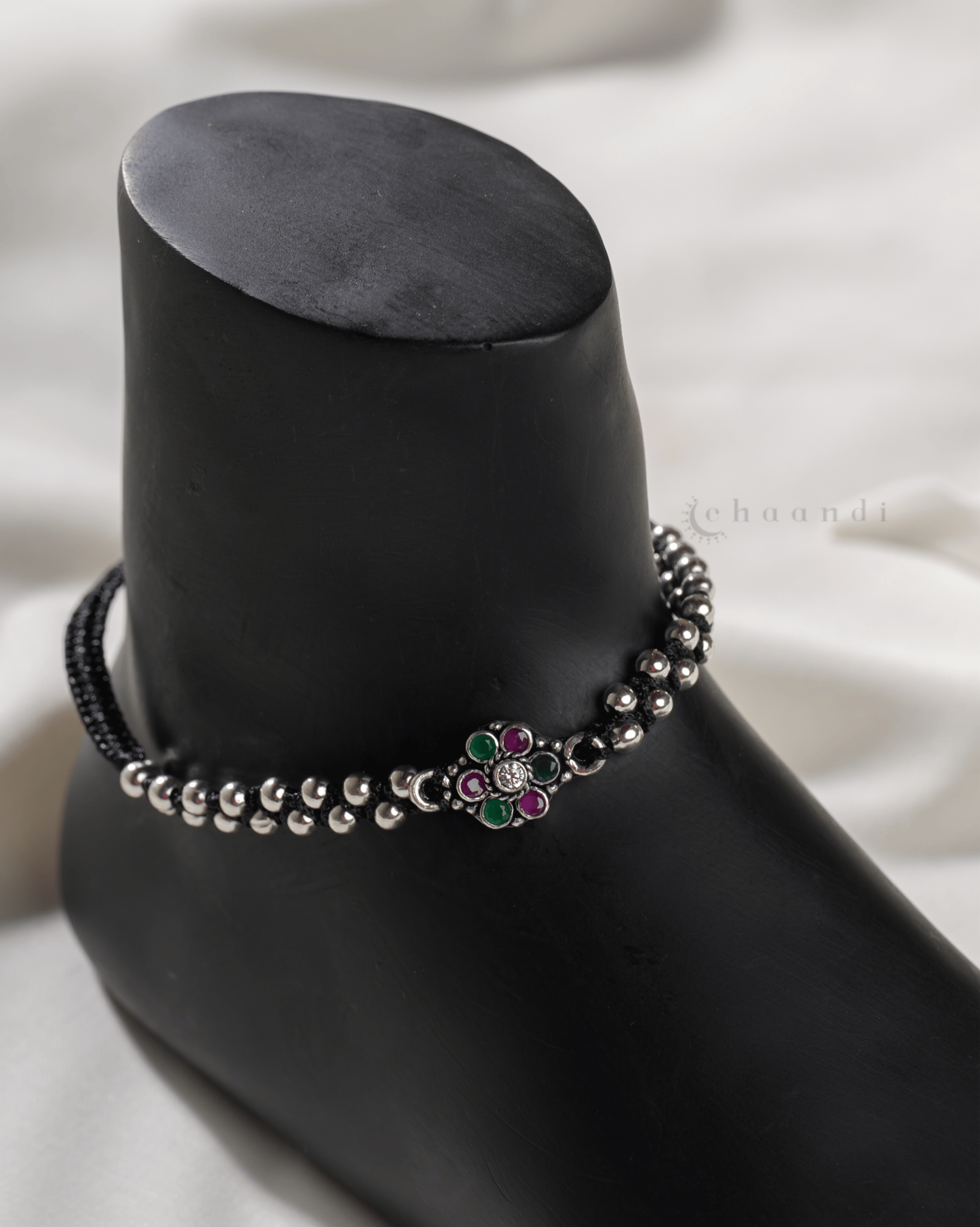 Threaded Silver Anklets CHA055 (Single)