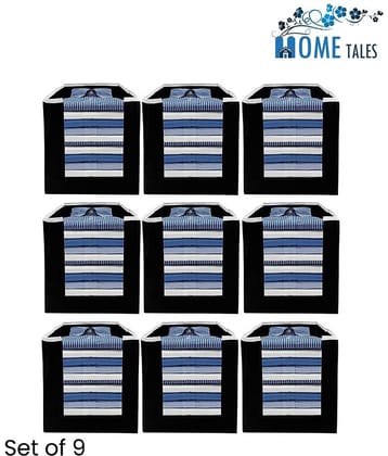 Non-Woven 9 U Shirt Stacker, Wardrobe Organizer (Black)