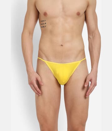 La Intimo Pack of 1 Polyester Bikini For Men's ( Yellow )