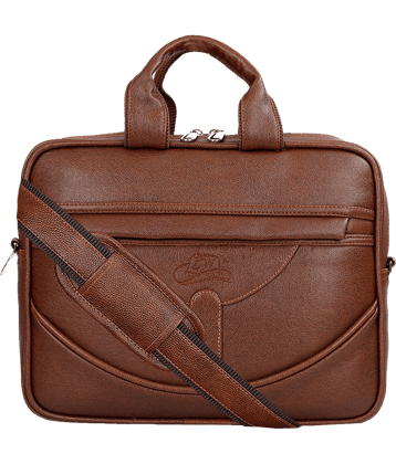 Leather World office bag Tan P.U. Office Bag