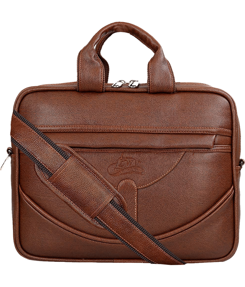 Leather World office bag Tan P.U. Office Bag