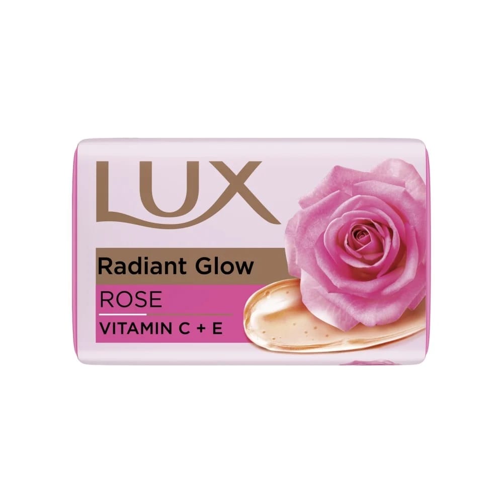 Lux Rose & Vitamin E Soap Bar, For Soft Glowing Skin with 7 Beauty Ingredients, 42gm