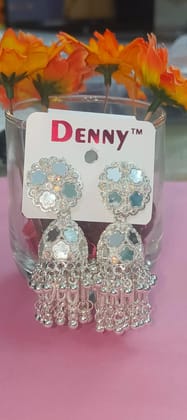 MRS RIGHT ALLOY SILVER JHUMKA EARRING FOR WOMEN AND GIRLS