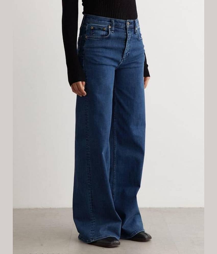 9x denims Women's Straight Fit High-Rise Jeans ( Dark Blue )