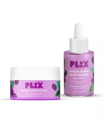 Plix 2% Niacinamide & Salicylic Acid Jamun Moisturizer & Serum Combo To Reduce Pimples(Pack of 2)