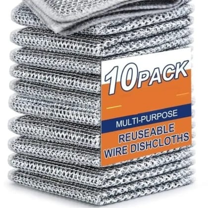 10 Pieces Non-Scratch Wire Dishwashing Cloth