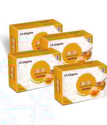 LA ORGANO Honey Handmade Natural Bath Soap Bathing Bar 100 g Pack of 4
