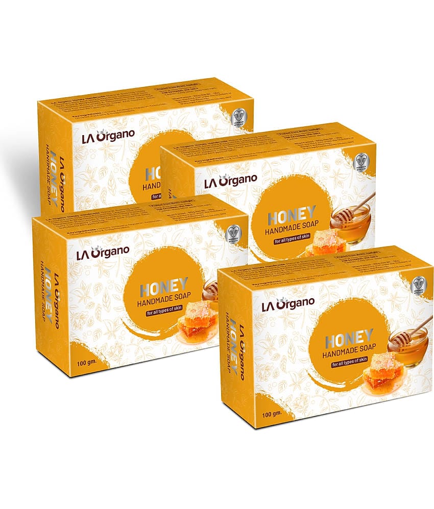 LA ORGANO Honey Handmade Natural Bath Soap Bathing Bar 100 g Pack of 4