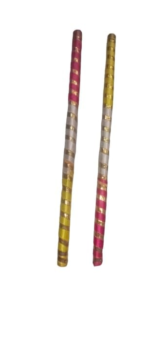 Handcrafted Multicolor Dandiya Sticks: Perfect Navratri Festival Gift (Pair of 2)