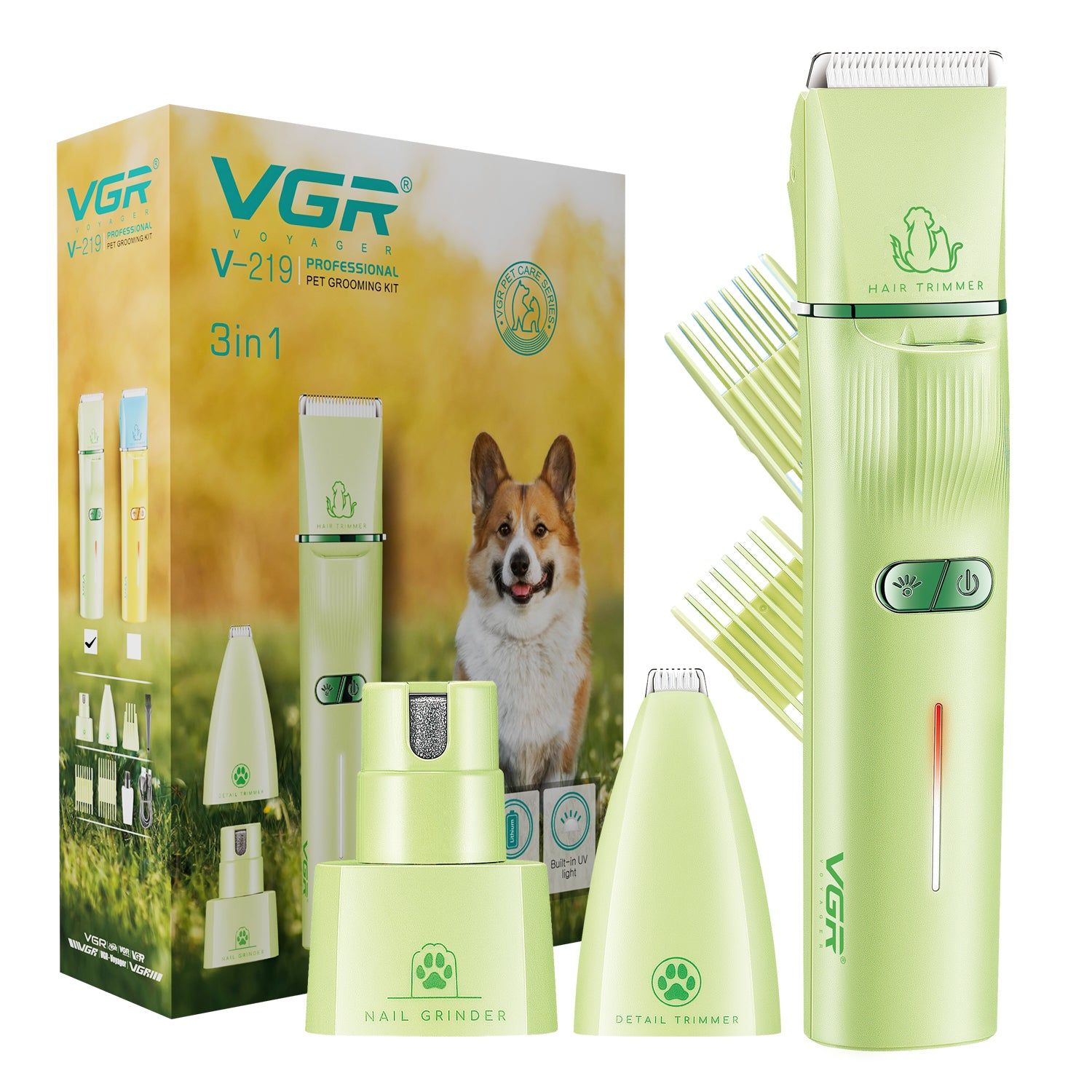 VGR V-219 Professional Pet Trimmer VGR V-219 Professional Pet Trimmer - Green