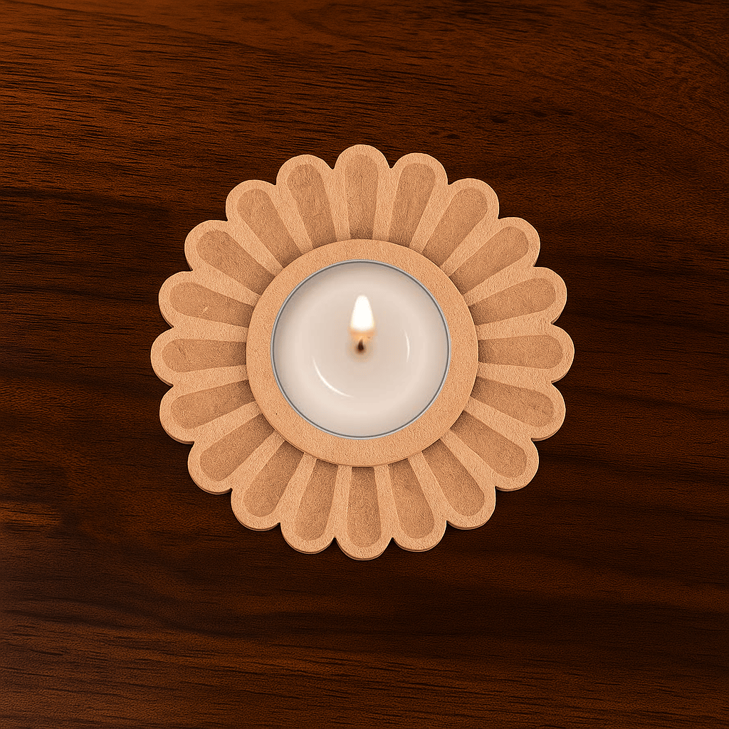 Dbeautify's Daisy Flower MDF Tealight Holder - Pooja Needs | Buy online on ZillyBuy