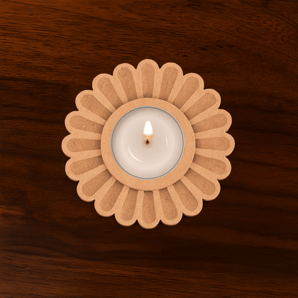 Dbeautify's Daisy Flower MDF Tealight Holder
