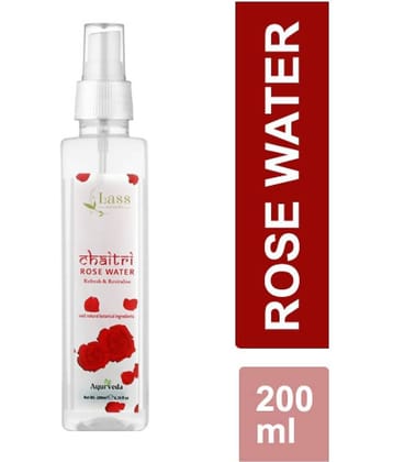 Lass Naturals Rose Water 200ml Rose Water with Chaitri Roses Extracts Skin Freshener 200 mL