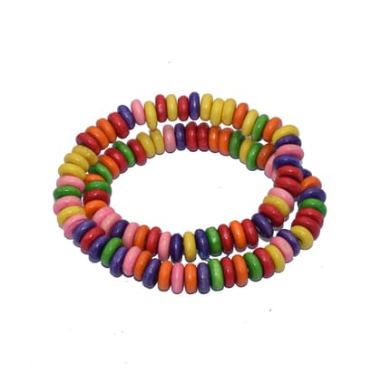Painted Wooden Beads for Jewelry Making , BWWB-16-Per Packet of Approx 300 Pcs / 10X5 MM / Mix Color