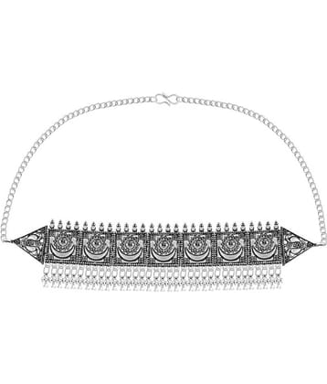 ShreejiHuf Alloy Silver Traditional Necklace Choker