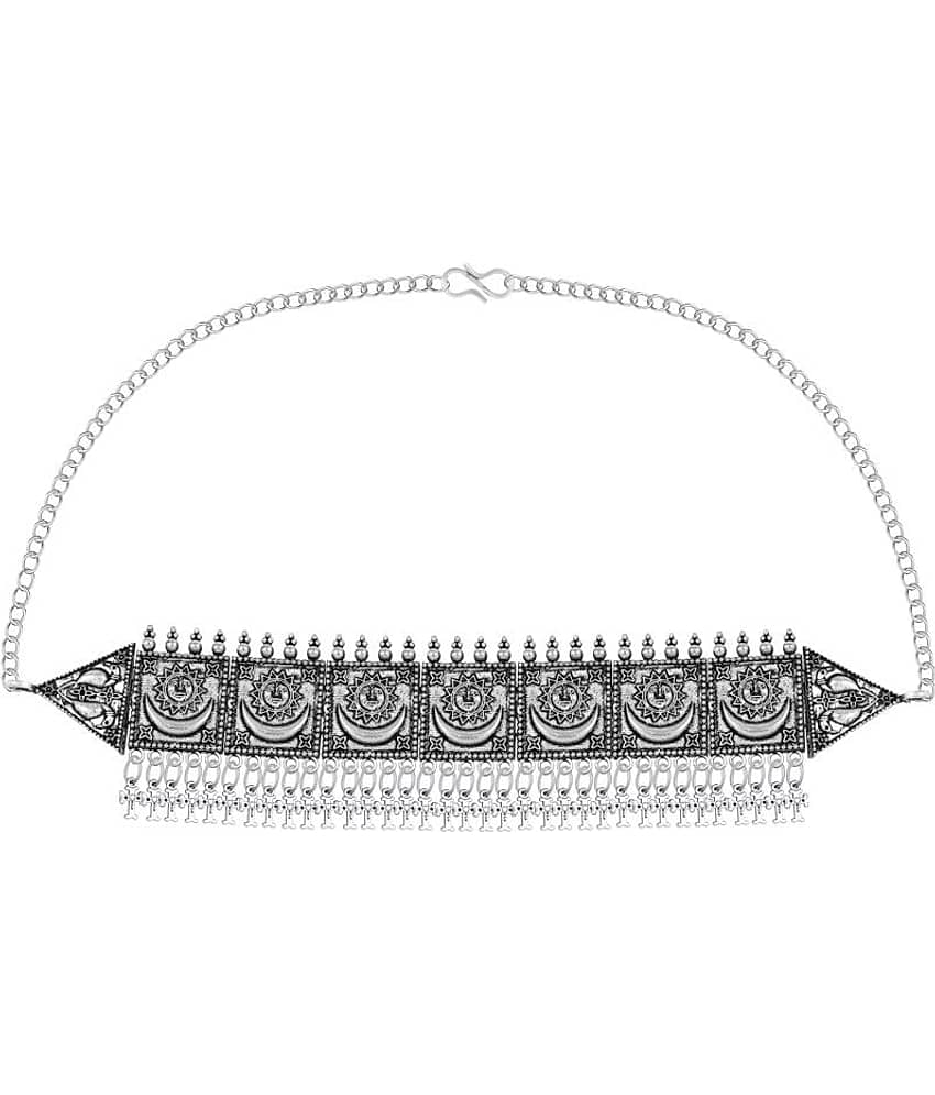 ShreejiHuf Alloy Silver Traditional Necklace Choker