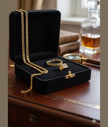 Abrexo Gold Plated Chain ( Set of 3 )