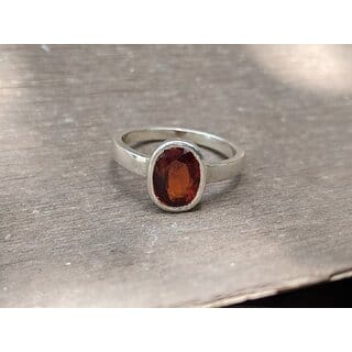 JAIPUR GEMSTONE-gomed/hessonite adjustable silver plated rings for men and women