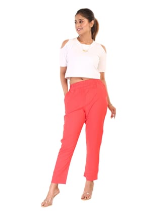 161RVT 4Cats Jumbo Size Trendy Straight Pants - Cherry