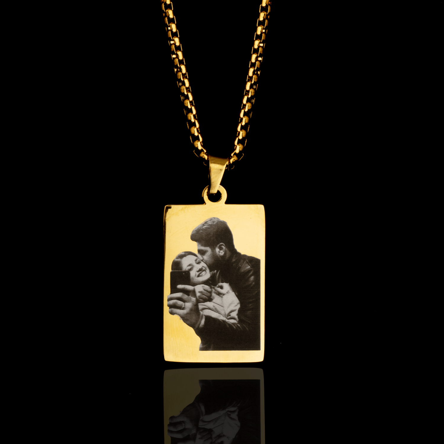 Personalised Photo Locket for Men-Gold