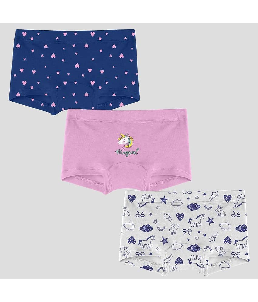 Ariel Pack of 3 Cotton Blend Bloomers For Girls ( Multi )