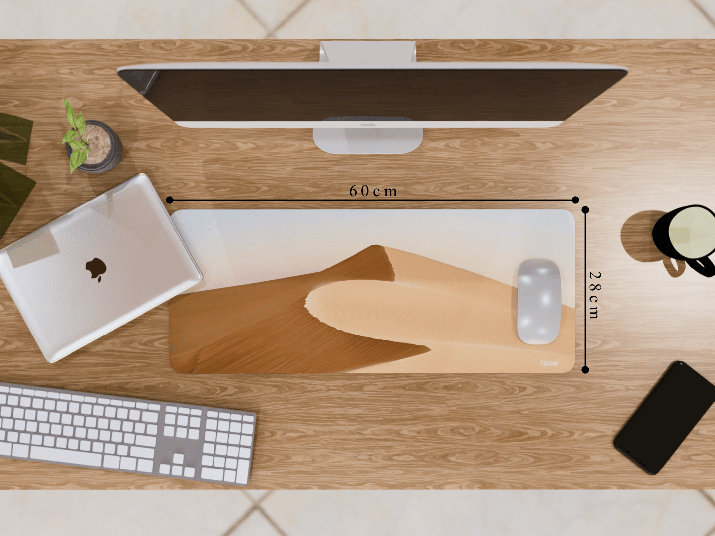"Abstract Sand Pattern" Gaming Mousepad – Elevate Your Gaming Experience-Medium (28CM x 60CM)