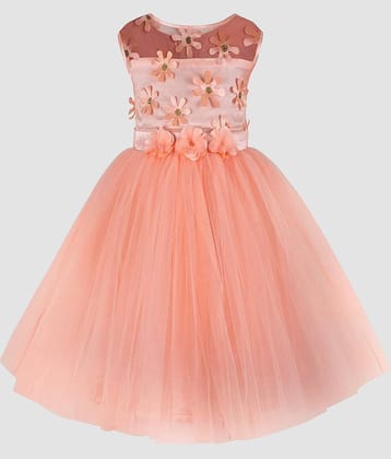 9stiches - Yellow Net Girls Frock ( Pack of 1 )