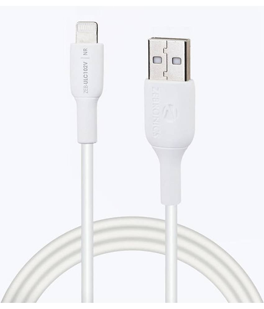 Zebronics - White 2.1A Lightning Cable 1 Meter